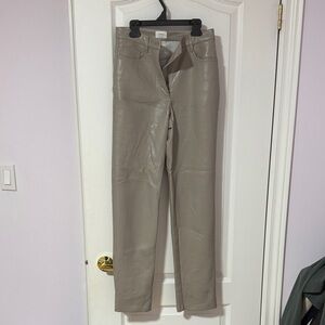 Wilfred Straight-Leg Faux Leather Jeans - Taupe